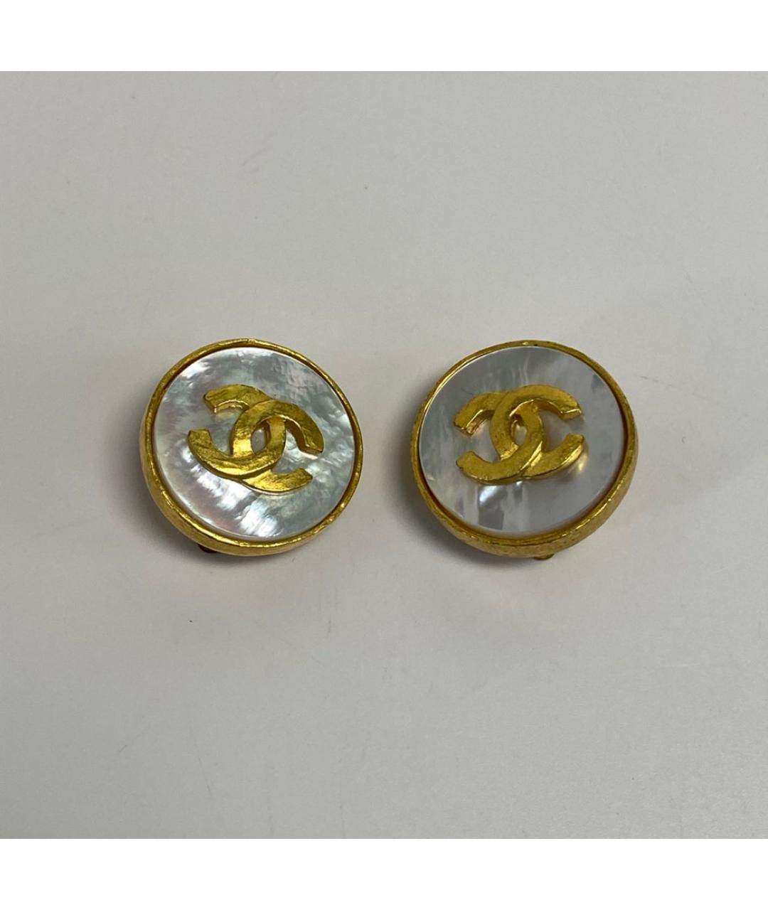 CHANEL Золотые металлические серьги, фото 6