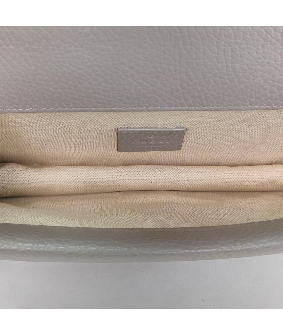 GUCCI Серая кожаная сумка через плечо, фото 8