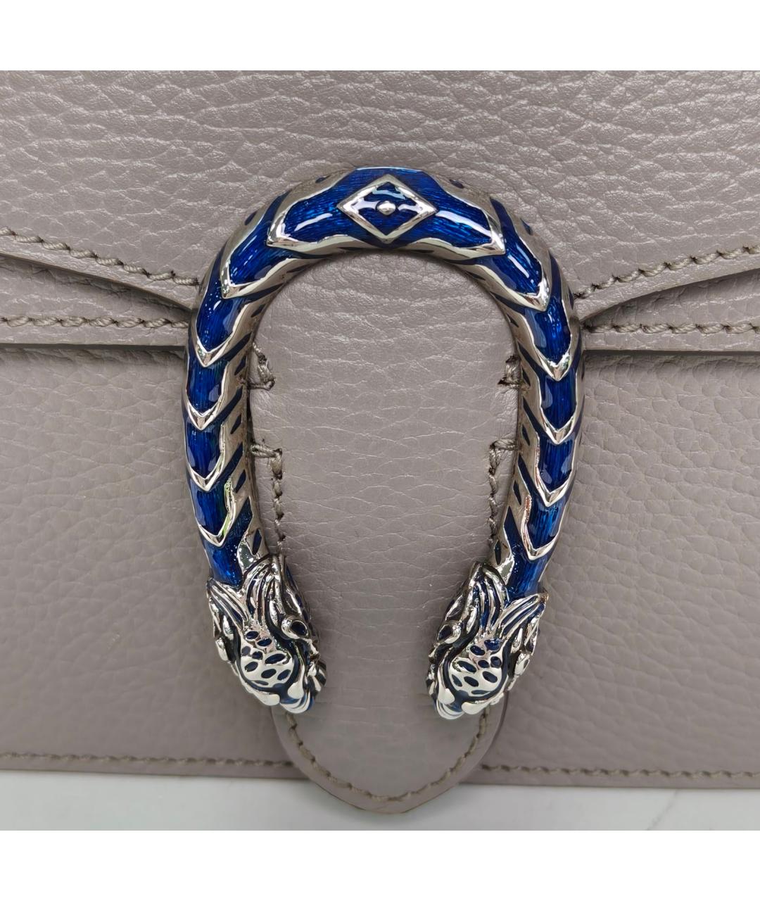 GUCCI Серая кожаная сумка через плечо, фото 7