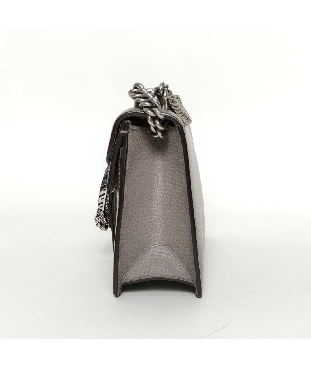 GUCCI Серая кожаная сумка через плечо, фото 3