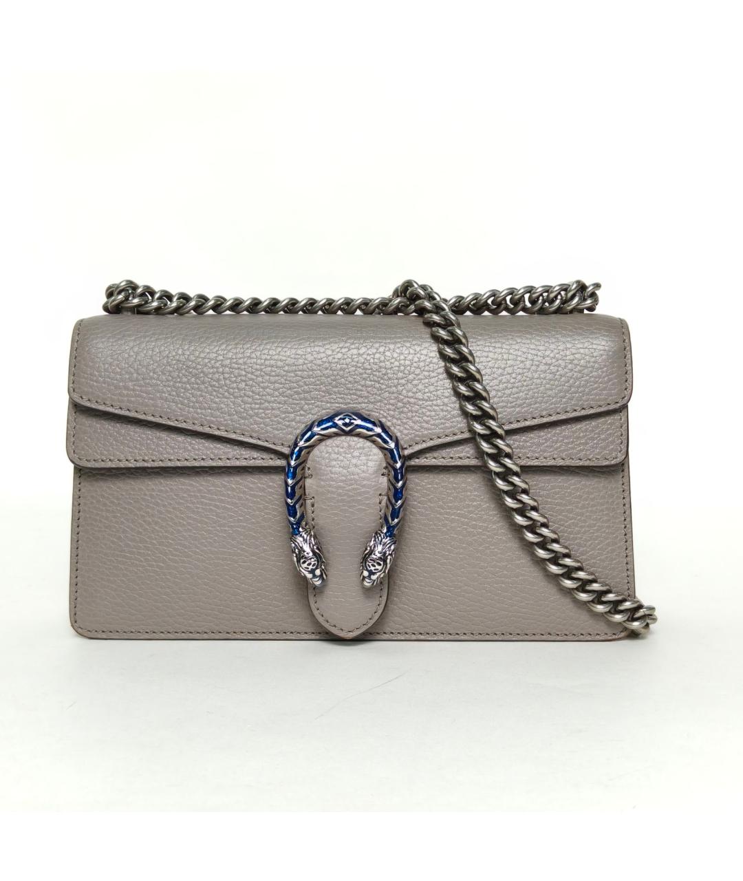 GUCCI Серая кожаная сумка через плечо, фото 2