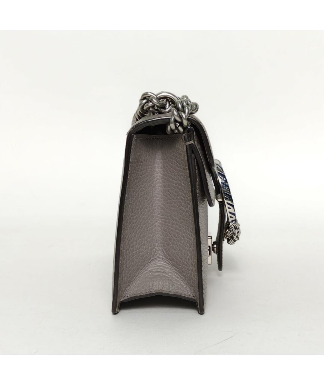 GUCCI Серая кожаная сумка через плечо, фото 5
