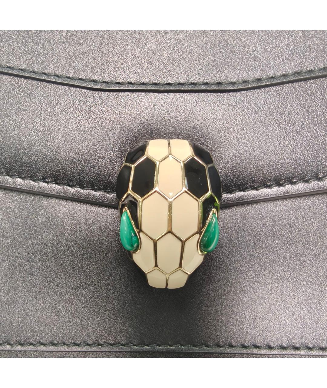 BVLGARI Черная кожаная сумка через плечо, фото 7