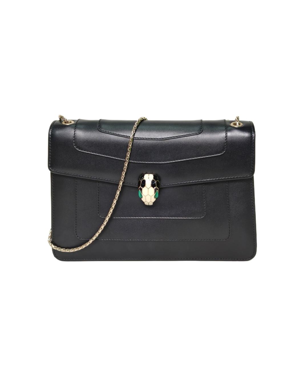 BVLGARI Черная кожаная сумка через плечо, фото 1