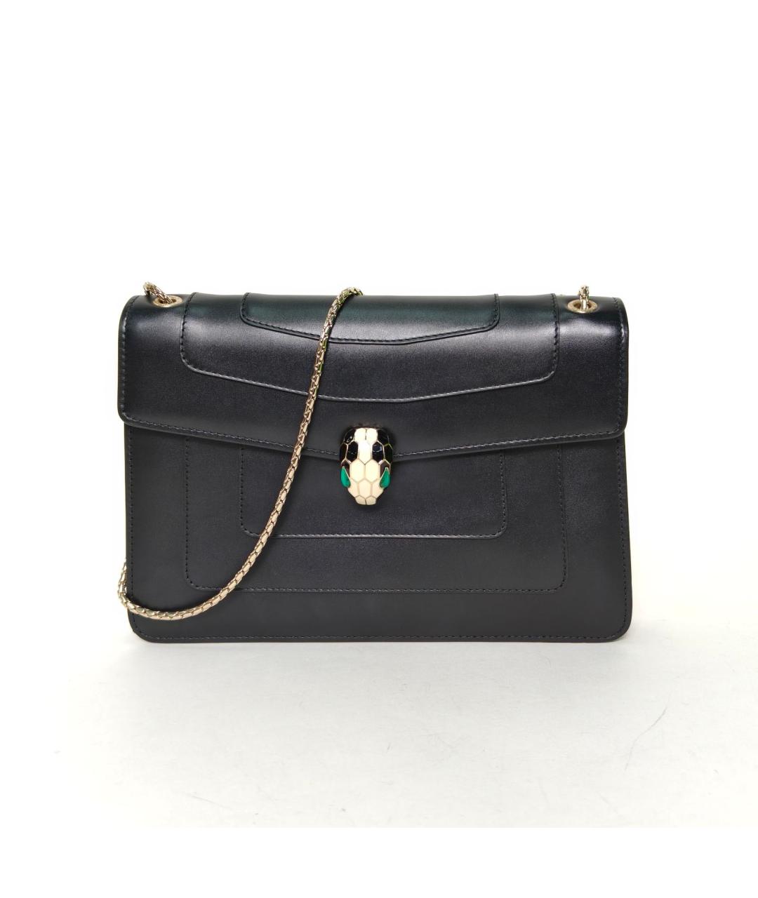 BVLGARI Черная кожаная сумка через плечо, фото 2