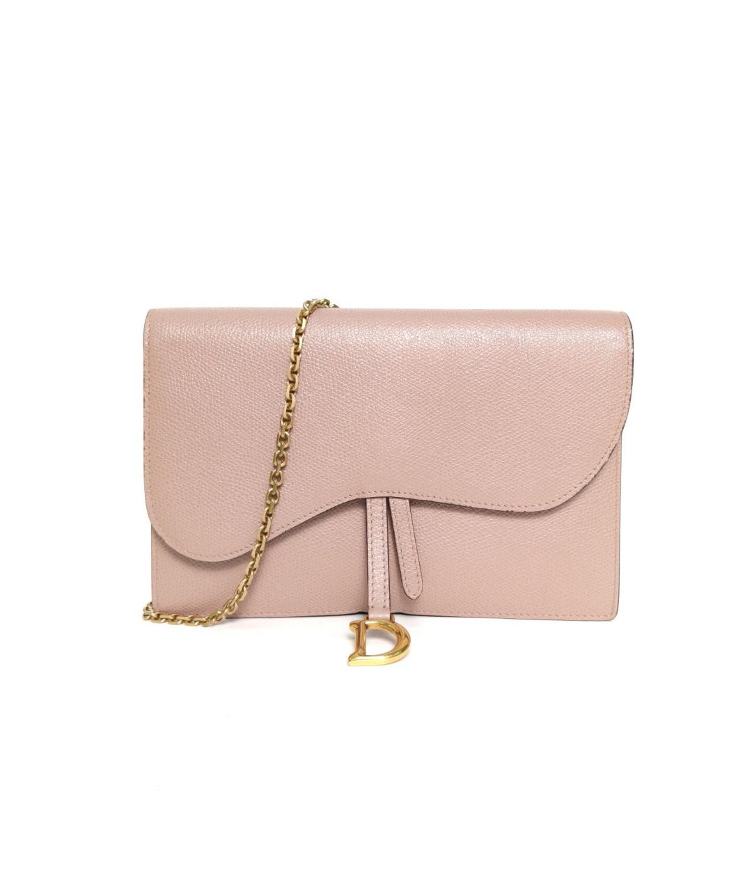 CHRISTIAN DIOR Розовая кожаная сумка через плечо, фото 2
