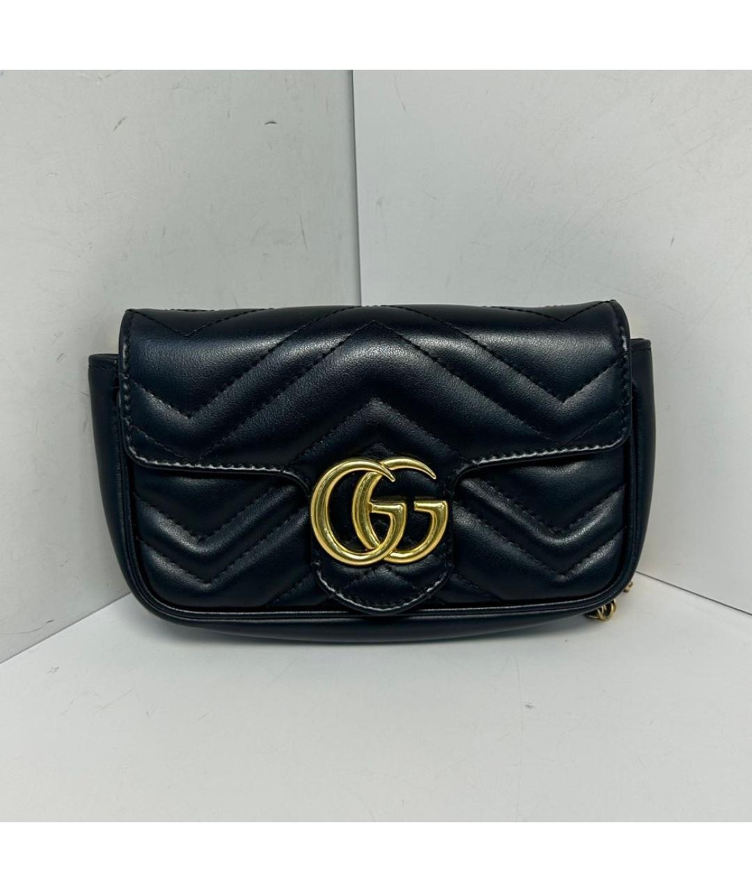 GUCCI Черная кожаная сумка через плечо, фото 9