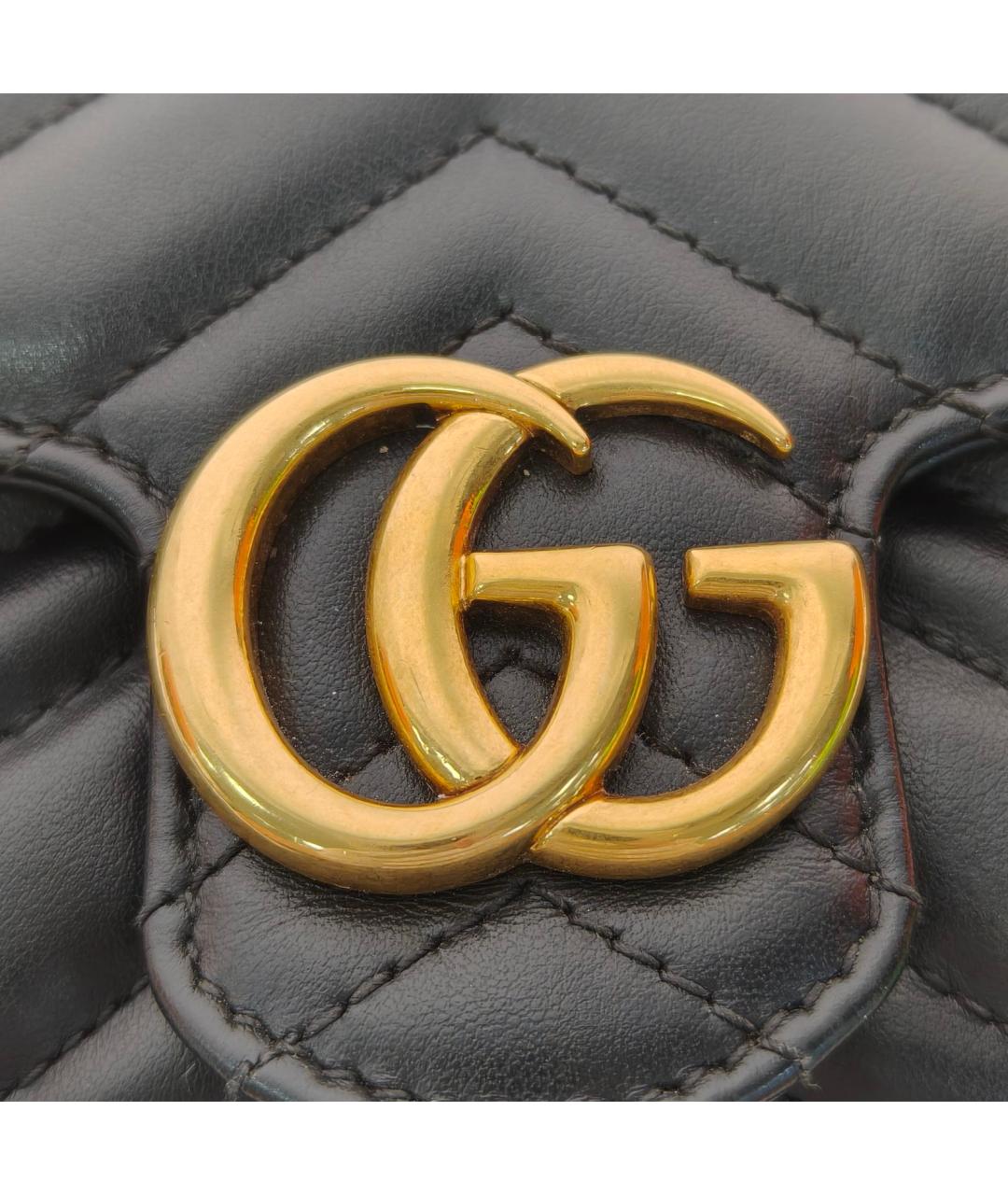 GUCCI Черная кожаная сумка через плечо, фото 7