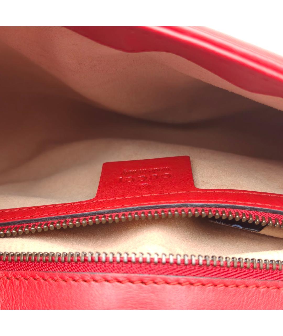 GUCCI Красная кожаная сумка через плечо, фото 8