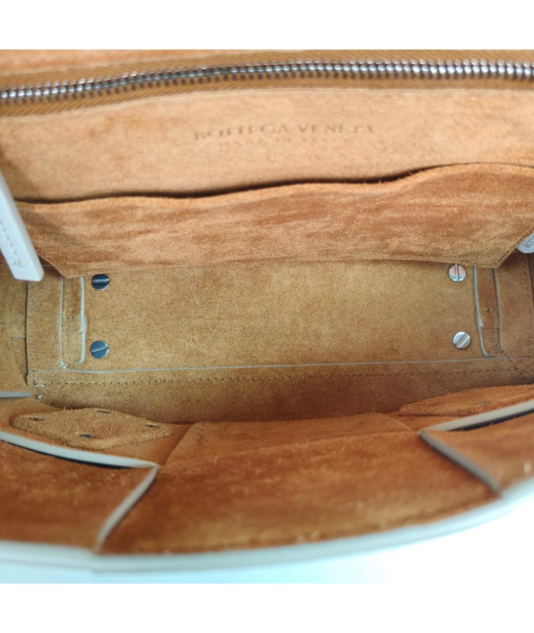 BOTTEGA VENETA Белая кожаная сумка тоут, фото 7