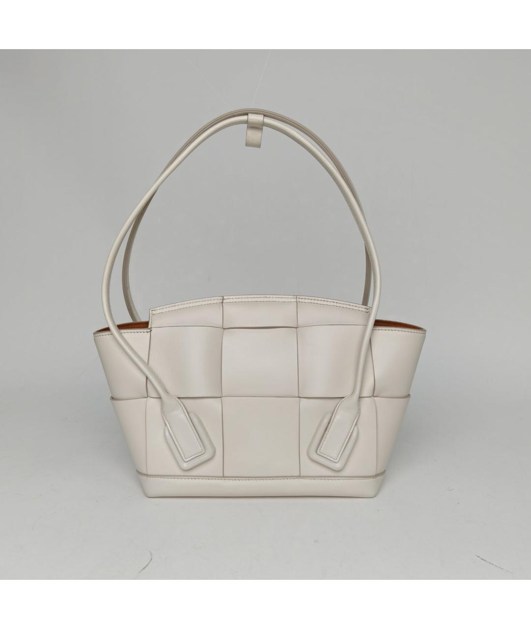 BOTTEGA VENETA Белая кожаная сумка тоут, фото 4