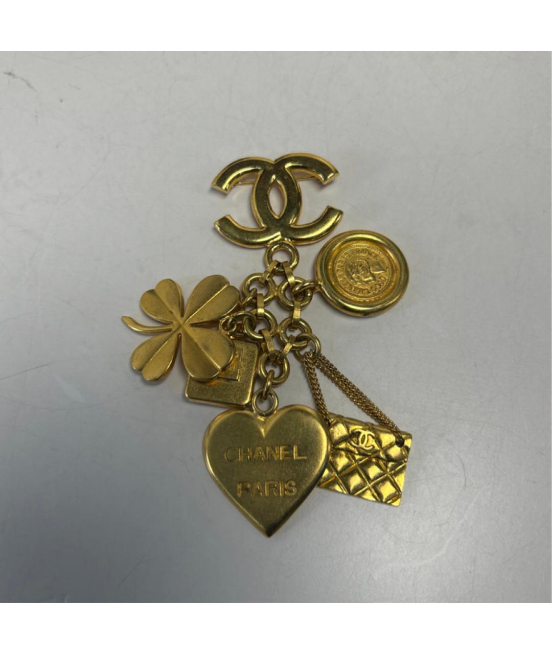 CHANEL Золотая металлическая булавка / брошь, фото 5