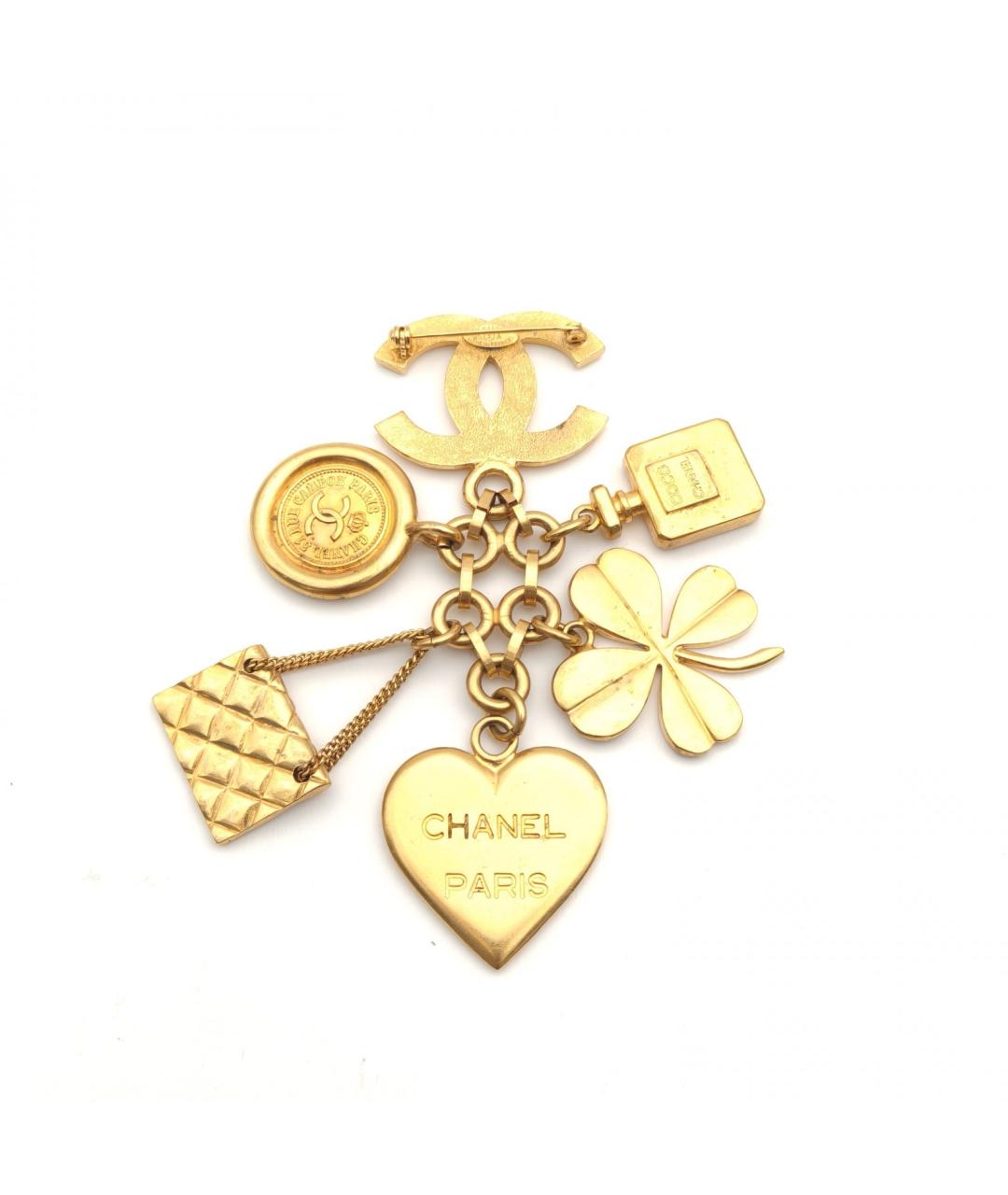 CHANEL Золотая металлическая булавка / брошь, фото 4