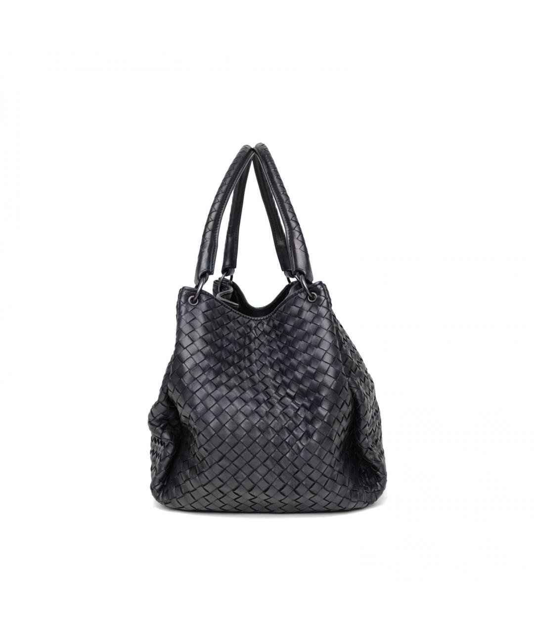 BOTTEGA VENETA Черная кожаная сумка тоут, фото 5