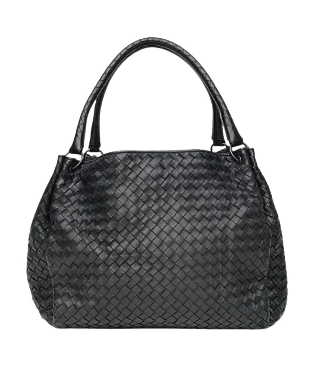 BOTTEGA VENETA Черная кожаная сумка тоут, фото 1