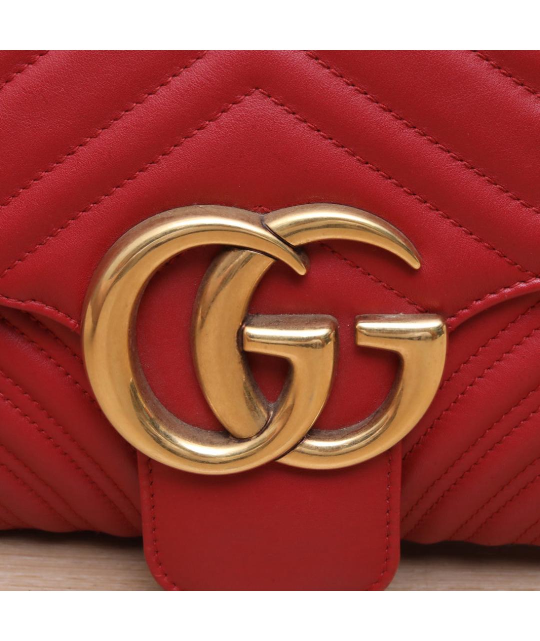 GUCCI Красная кожаная сумка через плечо, фото 8