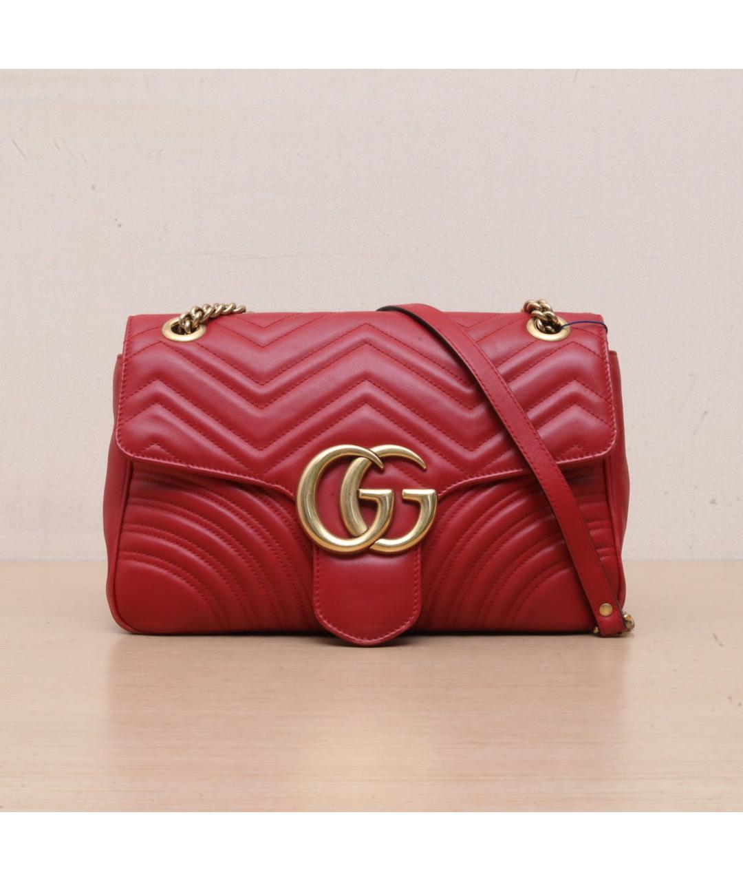 GUCCI Красная кожаная сумка через плечо, фото 3