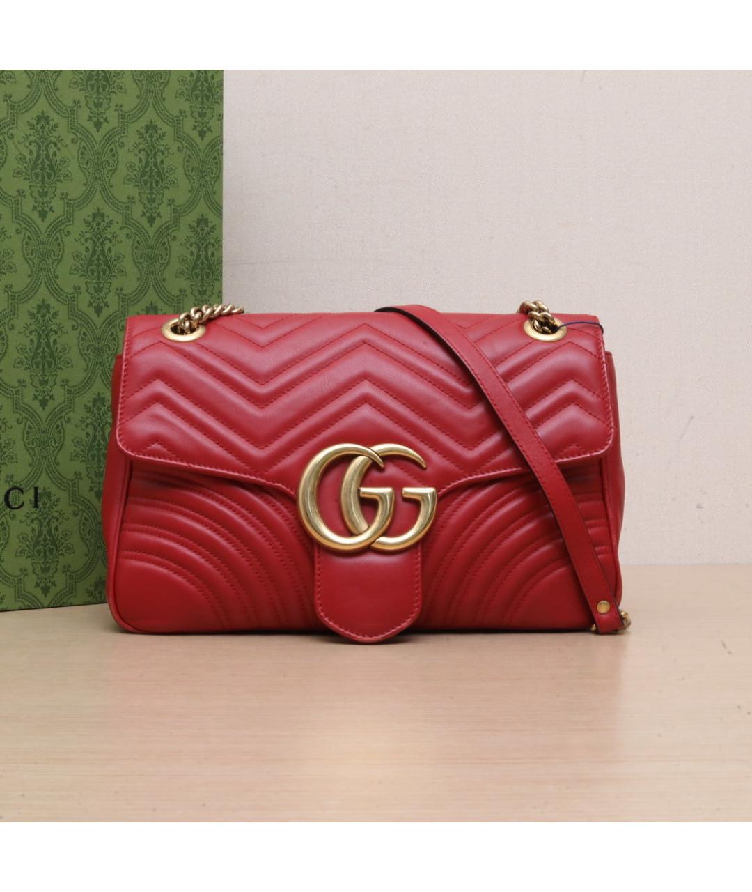 GUCCI Красная кожаная сумка через плечо, фото 2