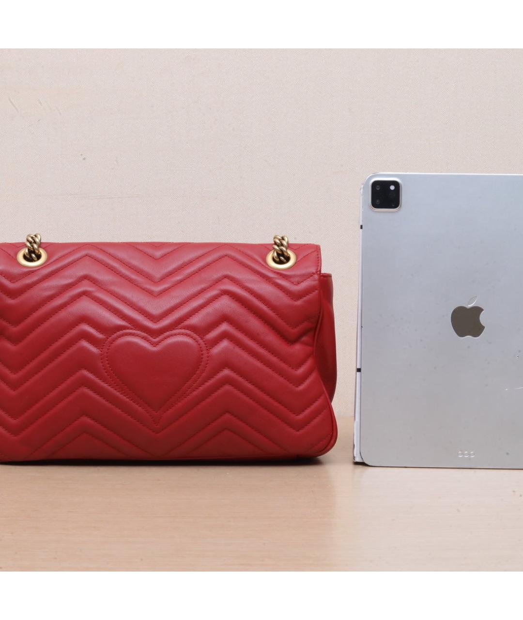 GUCCI Красная кожаная сумка через плечо, фото 7