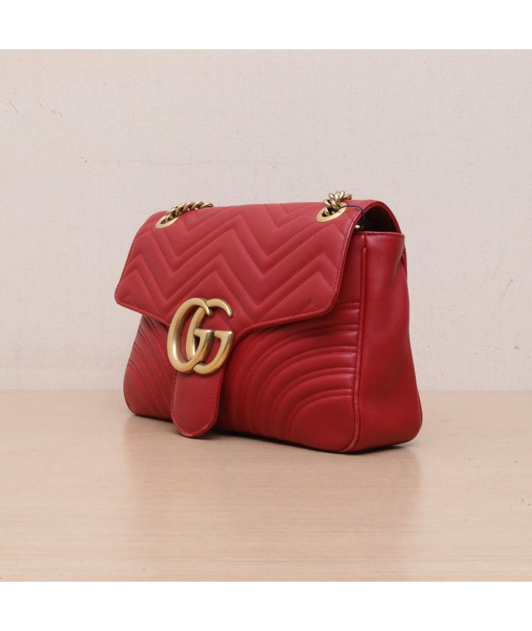 GUCCI Красная кожаная сумка через плечо, фото 4