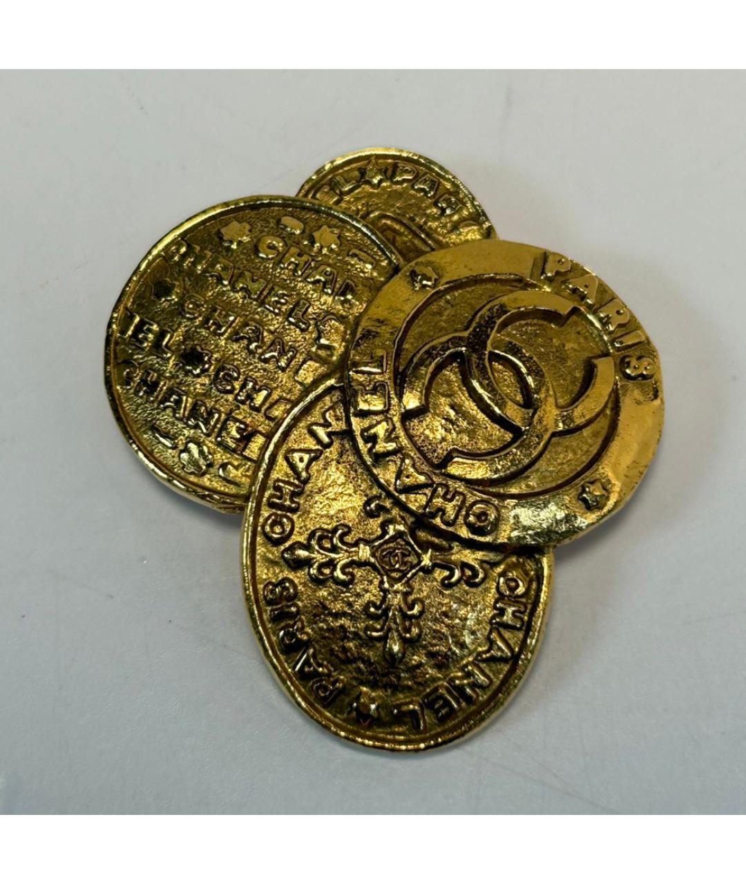 CHANEL Золотая металлическая булавка / брошь, фото 8
