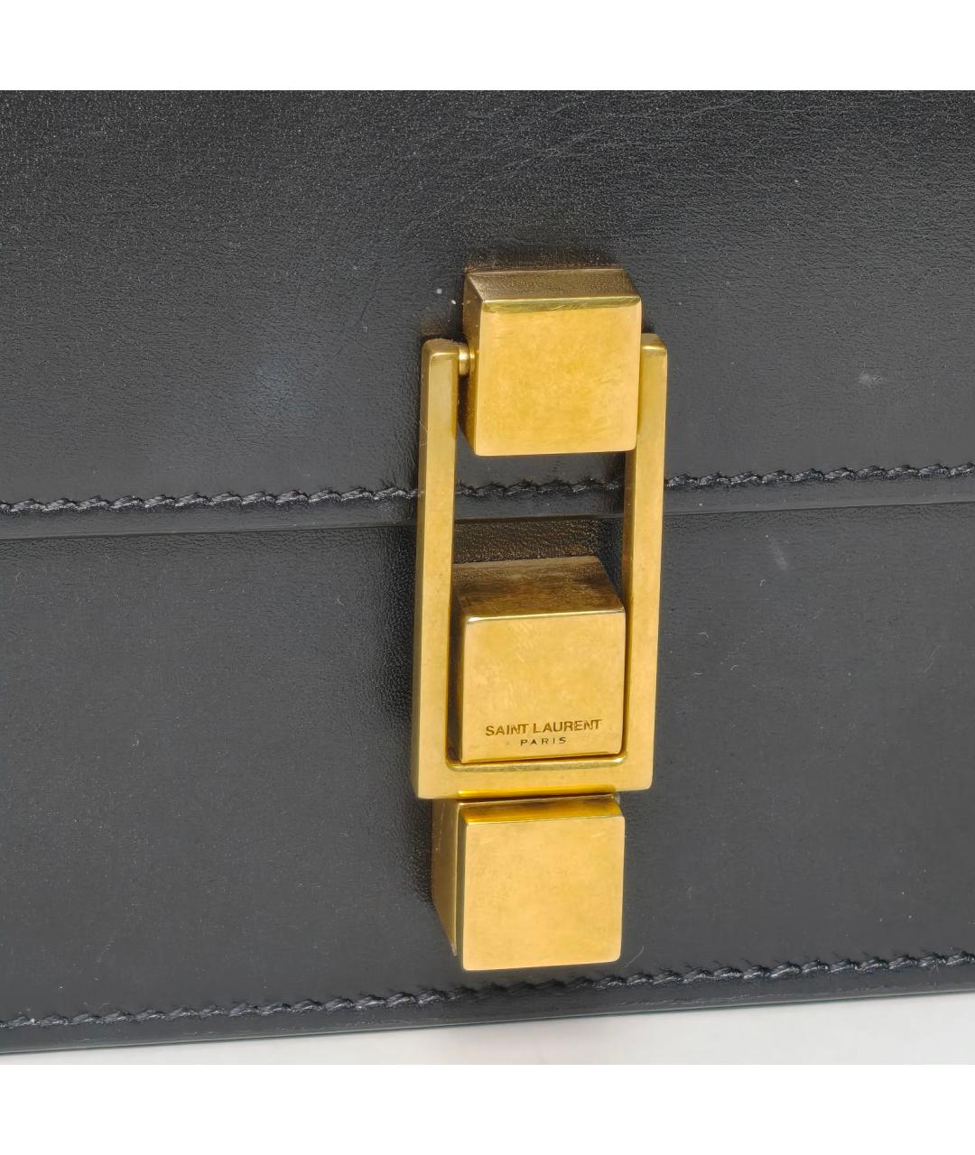 SAINT LAURENT Черная кожаная сумка через плечо, фото 7