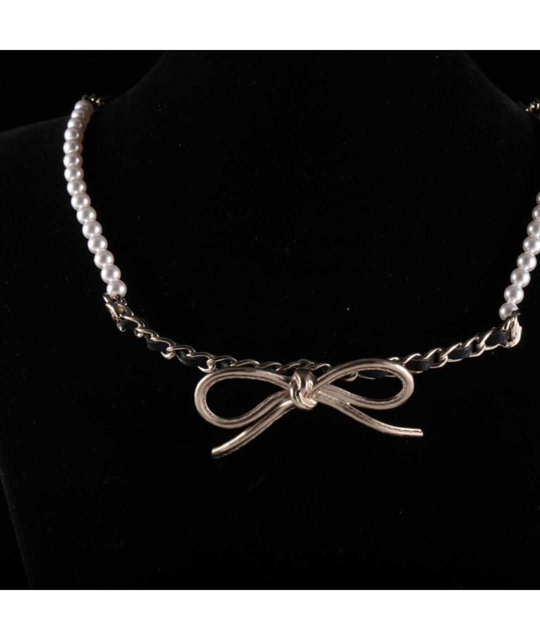 CHANEL Белое металлическое колье, фото 6