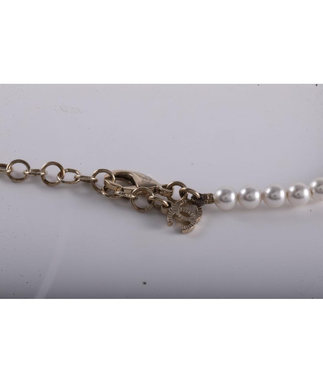 CHANEL Белое металлическое колье, фото 4