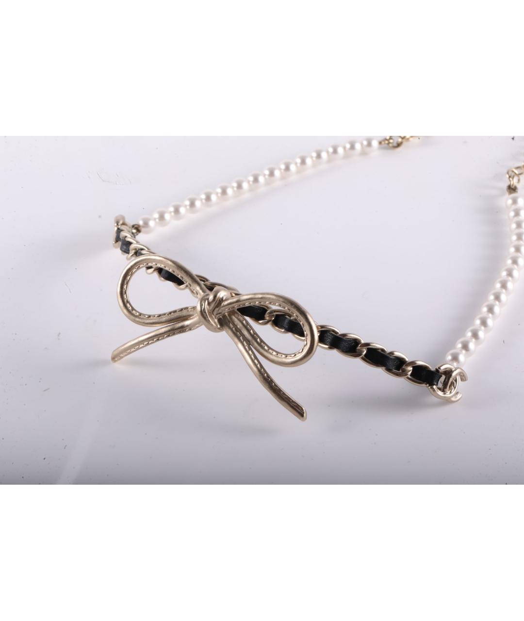 CHANEL Белое металлическое колье, фото 5