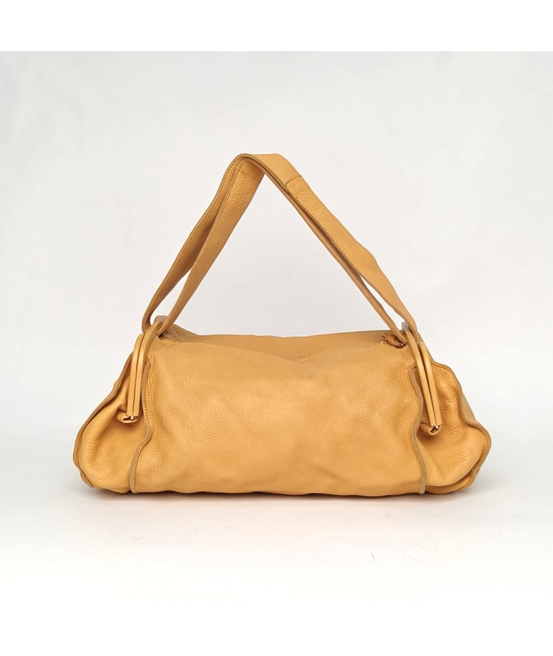 BOTTEGA VENETA Оранжевая кожаная сумка через плечо, фото 5