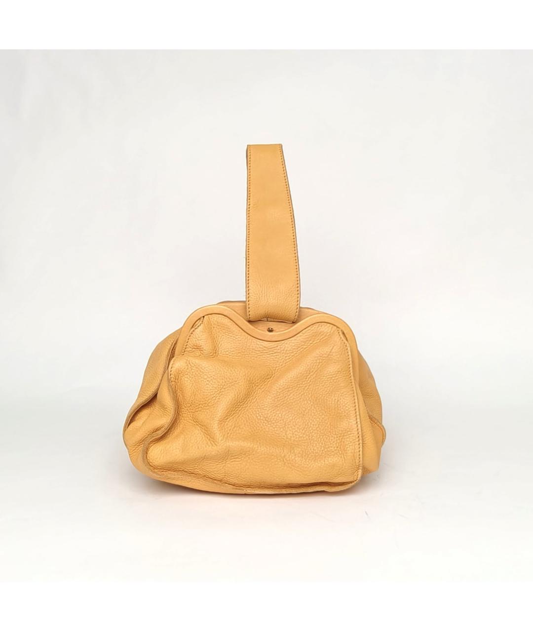 BOTTEGA VENETA Оранжевая кожаная сумка через плечо, фото 2