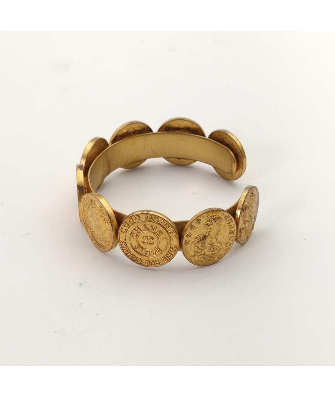 CHANEL Золотой металлический браслет, фото 2