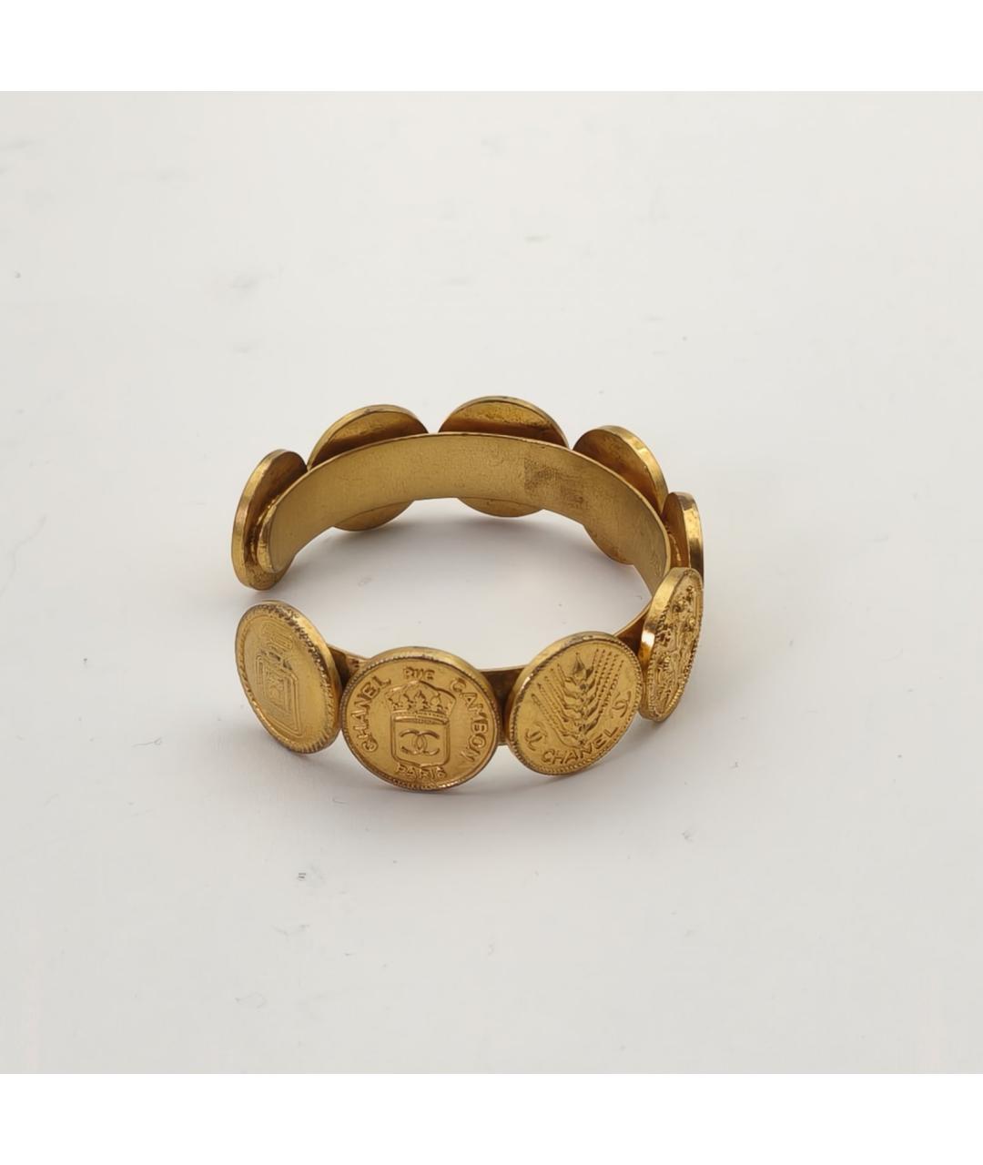 CHANEL Золотой металлический браслет, фото 4