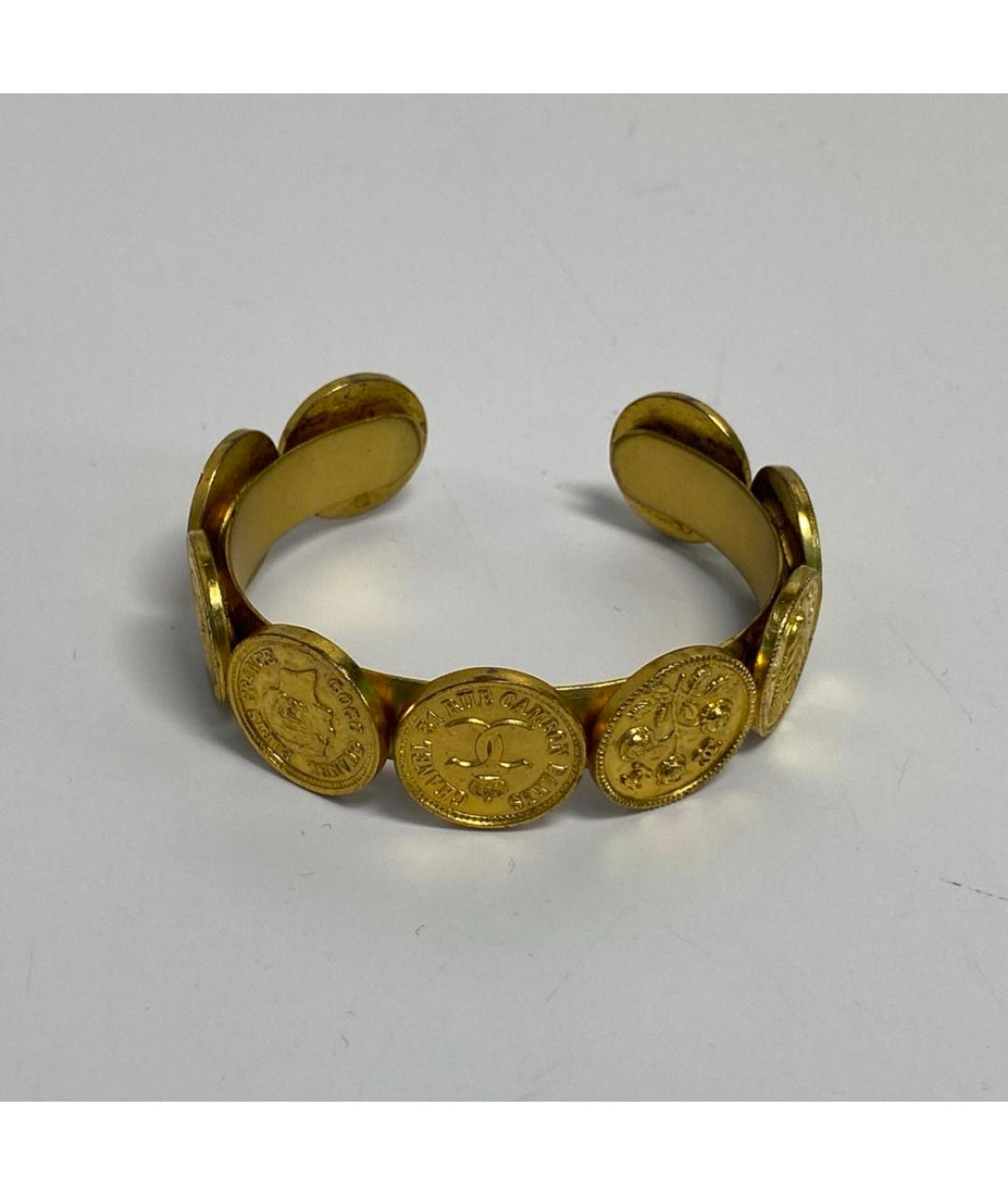 CHANEL Золотой металлический браслет, фото 5