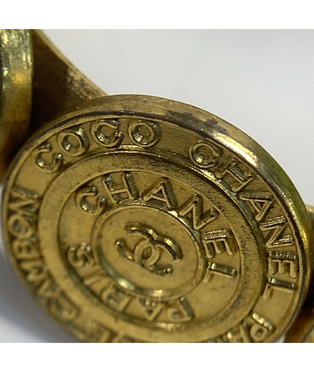 CHANEL Золотой металлический браслет, фото 8