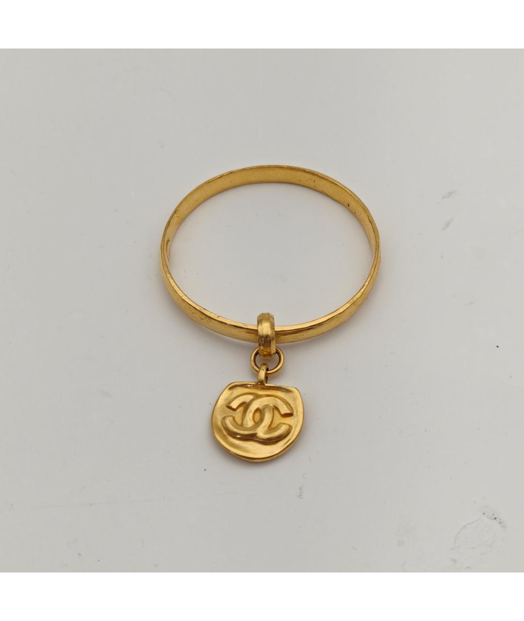 CHANEL Золотой металлический браслет, фото 7