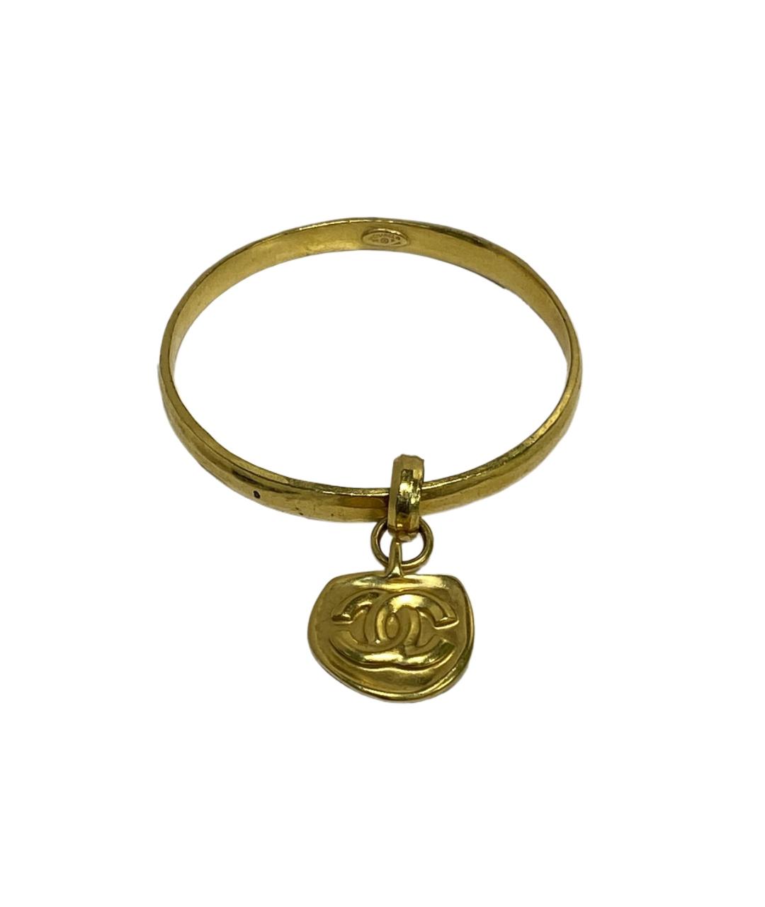 CHANEL Золотой металлический браслет, фото 1