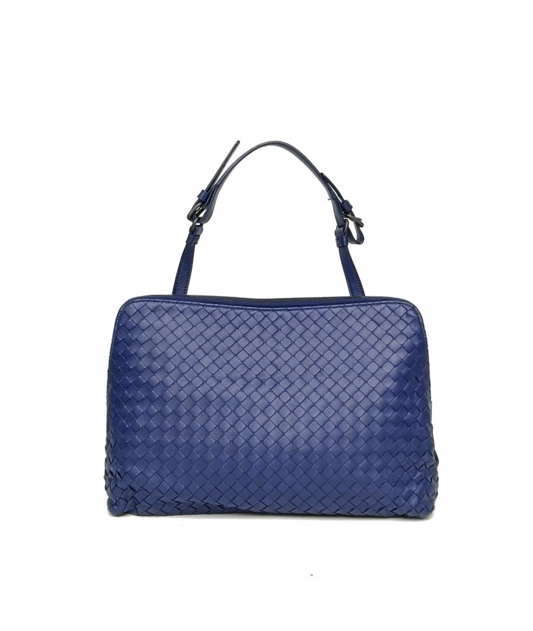 BOTTEGA VENETA Темно-синяя кожаная сумка через плечо, фото 4