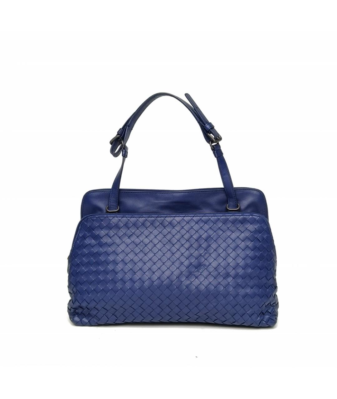 BOTTEGA VENETA Темно-синяя кожаная сумка через плечо, фото 2