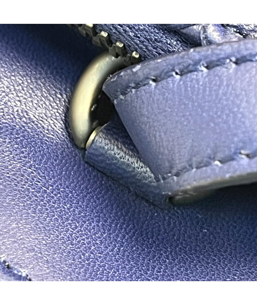 BOTTEGA VENETA Темно-синяя кожаная сумка через плечо, фото 9