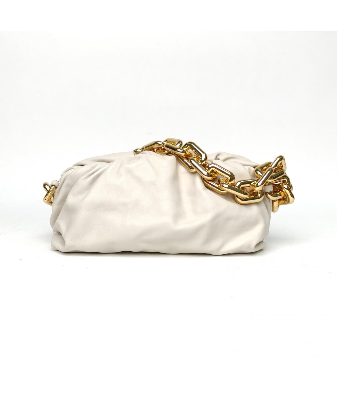 BOTTEGA VENETA Белая кожаная сумка через плечо, фото 2