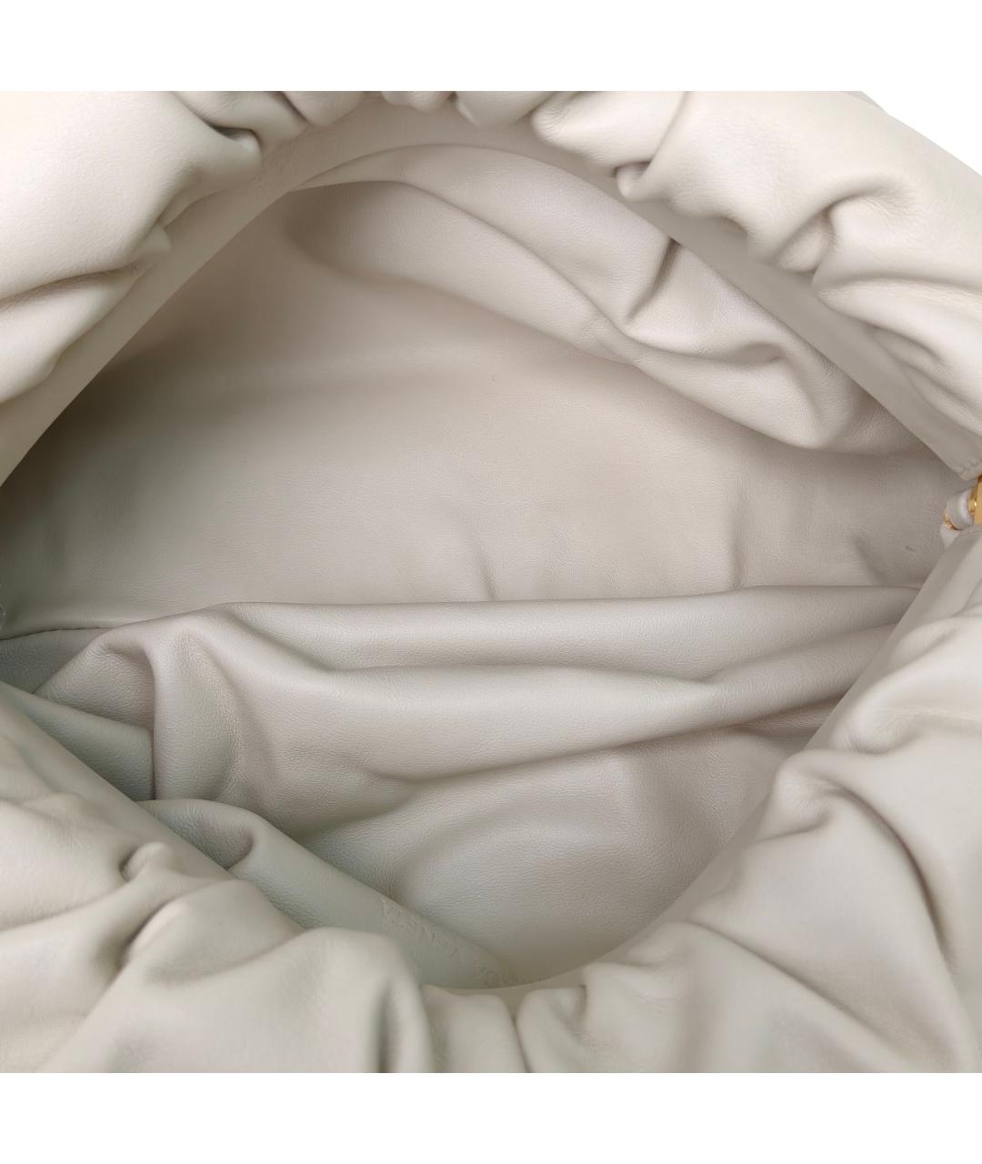 BOTTEGA VENETA Белая кожаная сумка через плечо, фото 7