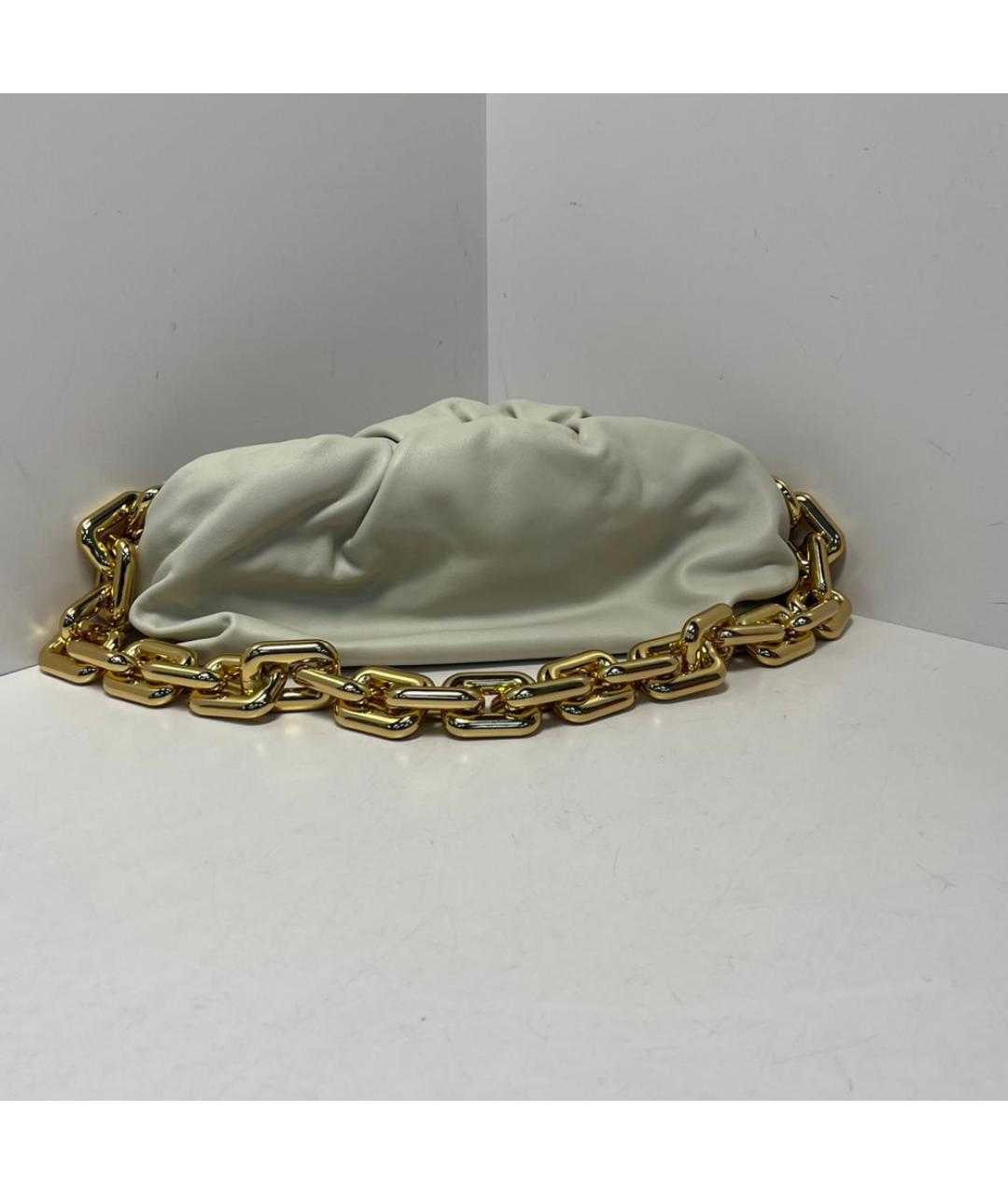 BOTTEGA VENETA Белая кожаная сумка через плечо, фото 8