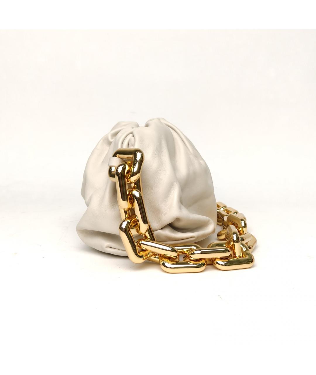 BOTTEGA VENETA Белая кожаная сумка через плечо, фото 3