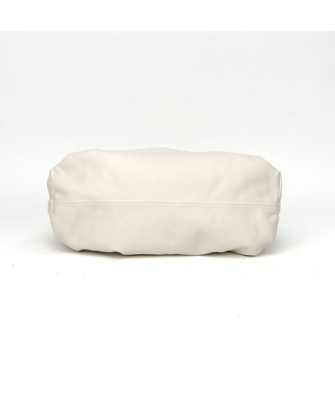 BOTTEGA VENETA Белая кожаная сумка через плечо, фото 6