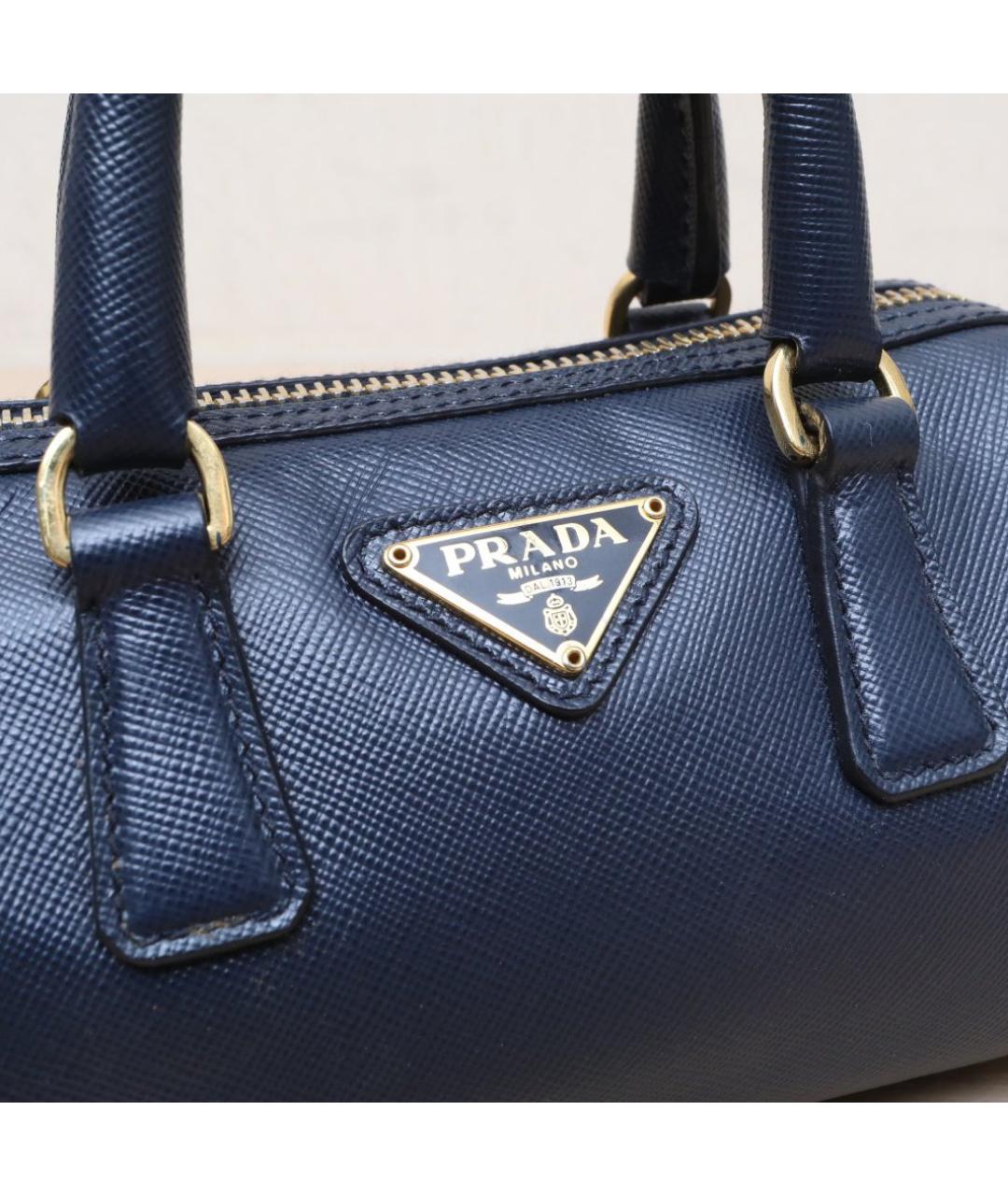 PRADA Черная кожаная сумка с короткими ручками, фото 8