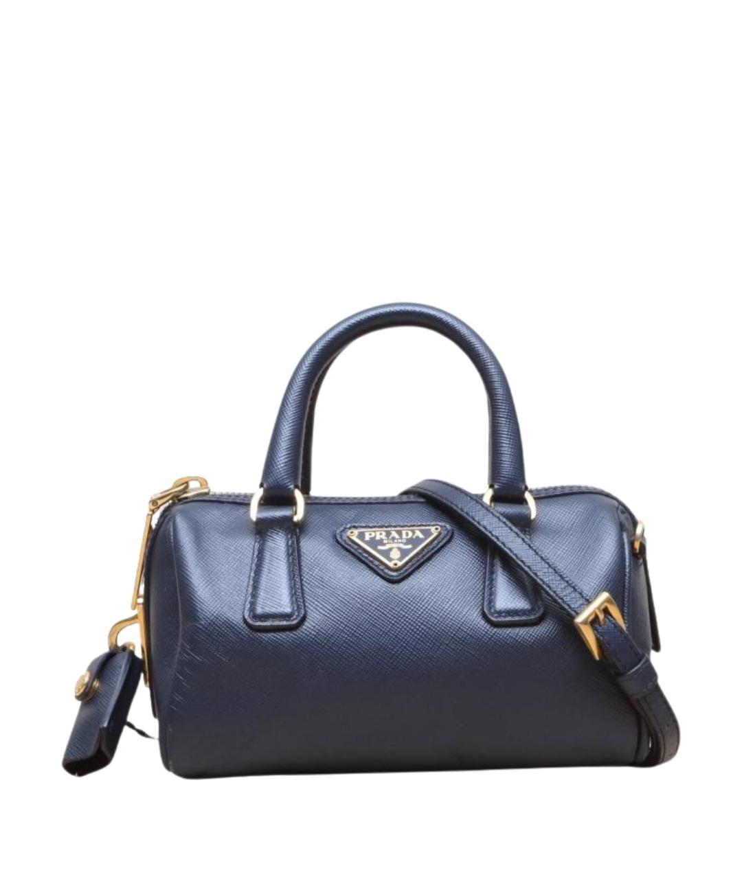 PRADA Черная кожаная сумка с короткими ручками, фото 1