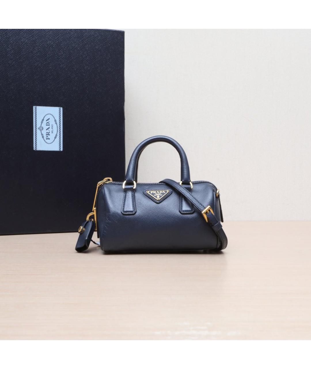 PRADA Черная кожаная сумка с короткими ручками, фото 2