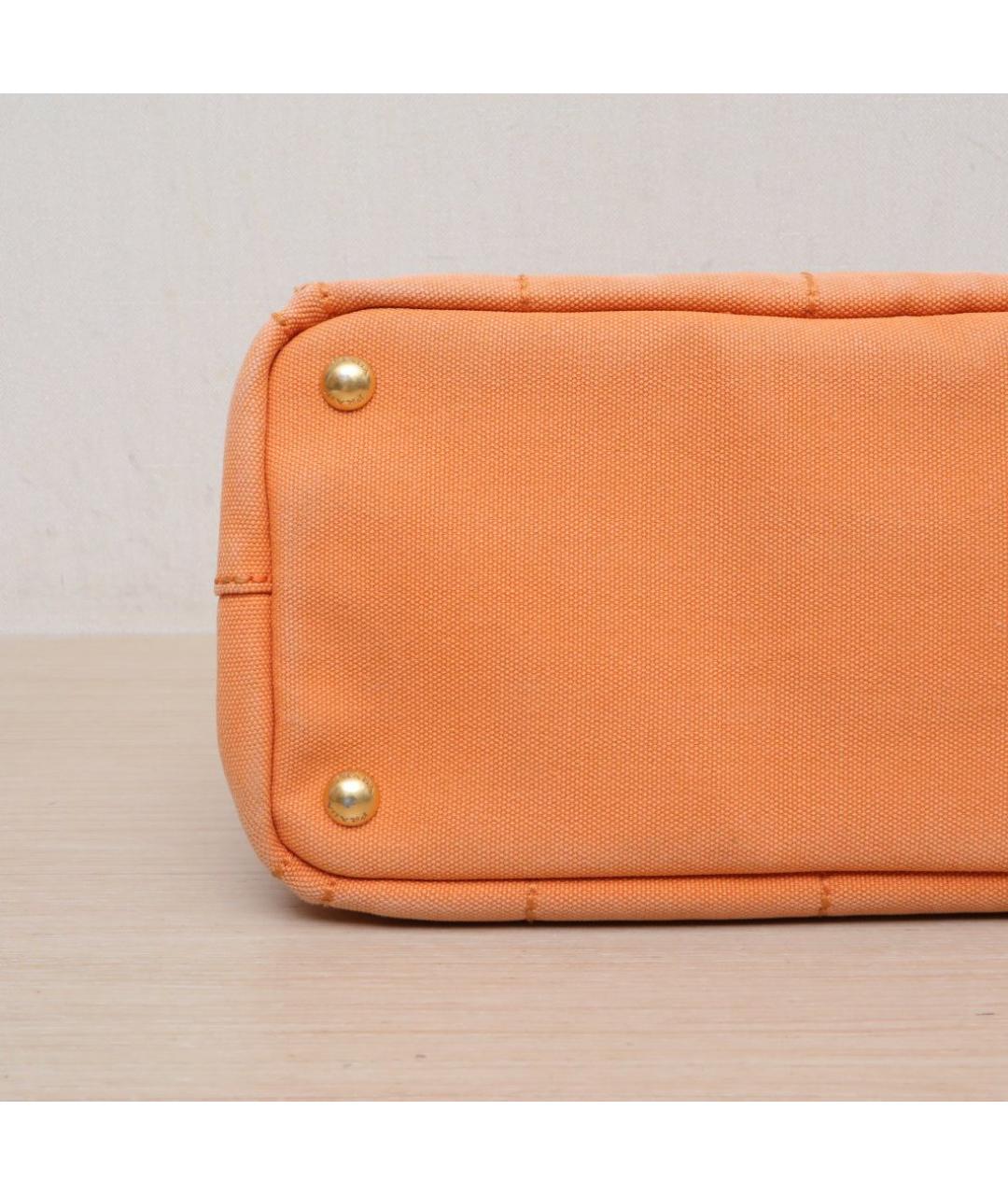 PRADA Оранжевая тканевая сумка с короткими ручками, фото 9