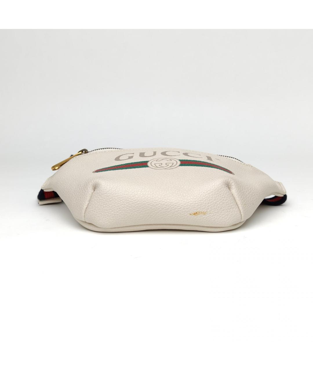 GUCCI Белая кожаная поясная сумка, фото 6